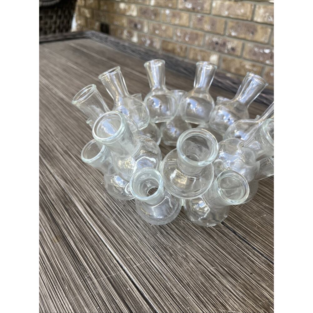 Vintage 18 Bottle Clustered Frog Glass Stacked Propagation Floral Bud Vase - Picture 3 of 6